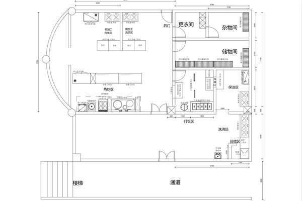 東莞大嶺山第二小學(xué)食堂廚房平面設計圖