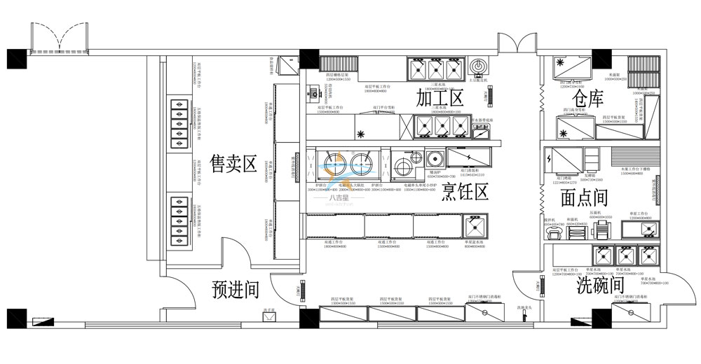 見(jiàn)炬科技員工食堂廚房工程設計圖