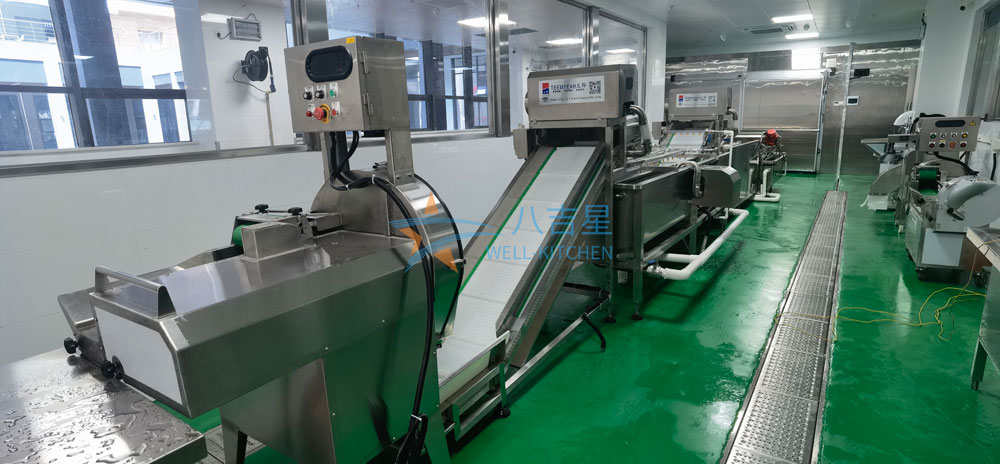 珠海高華城市服務(wù)配送中心廚房加工區蔬菜加工生產(chǎn)線(xiàn)